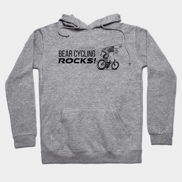 Bear Cycling Rocks with rocking finger sign riding bicycle very fast Hoodie by ActivLife